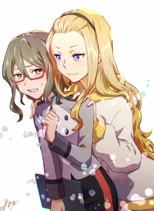 DAに入りたてのミズキと、黒ずくめに薬で小さくされる前(?)のクルミ。という妄想(^_^)y-゜゜゜#リコリス・リコイル #リコリコ 