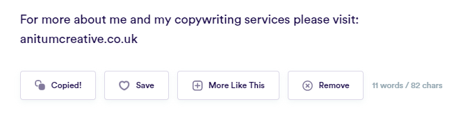 AndrewExplainer's tweet image. Here&apos;s another weird example. Used the tool to &apos;Discover the perfect mission for your brand or startup&apos;.

I included my name and role, freelance copywriter, in the description.

This was one suggestion. That website doesn&apos;t work. What is going on here?

#aicopywriting #AI