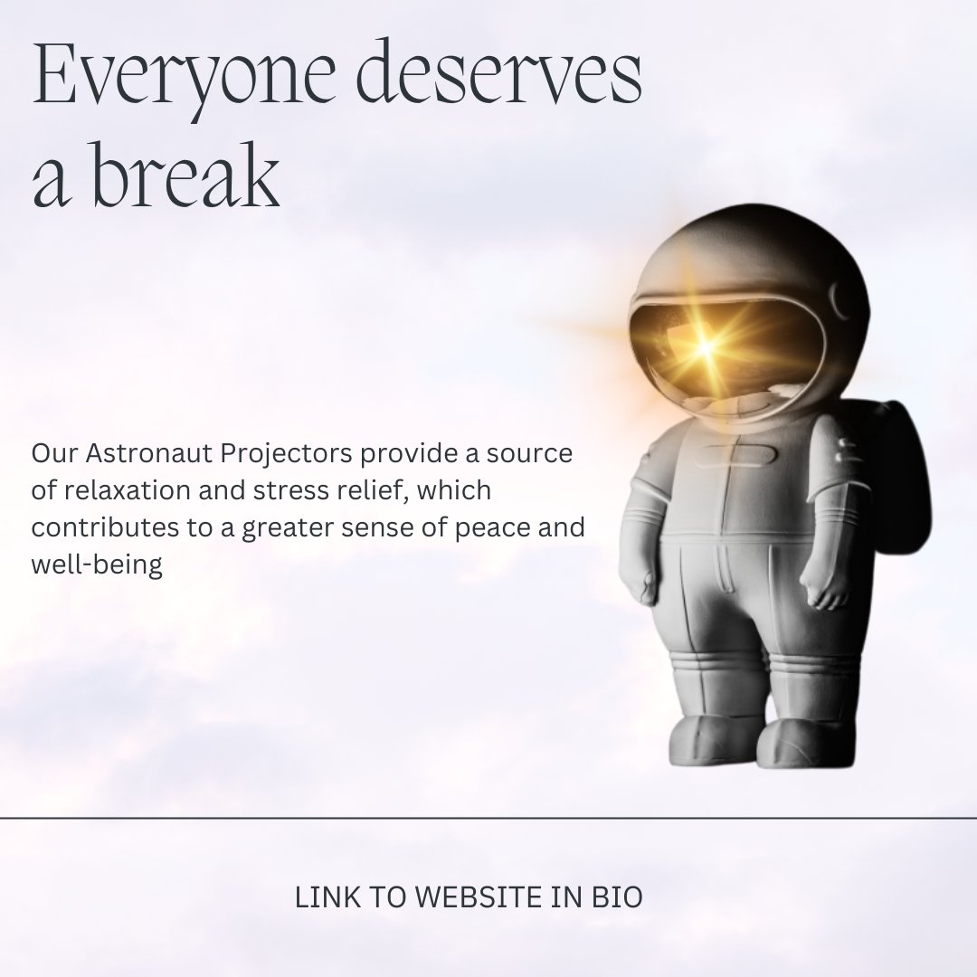 TheAstronautPro's tweet image. Order now and experience the magic for yourself! 💕 #AstronautProjector #PeacefulNights #HopeAndDreams #StarGazing #CosmicMagic #HomeDecor #LightingDesign #Relaxation #StressRelief #InteriorDesign #StarProjector #GalaxyDecor #CosmicLove #SpaceAdventure #HomeTheater #Dreams 🚀