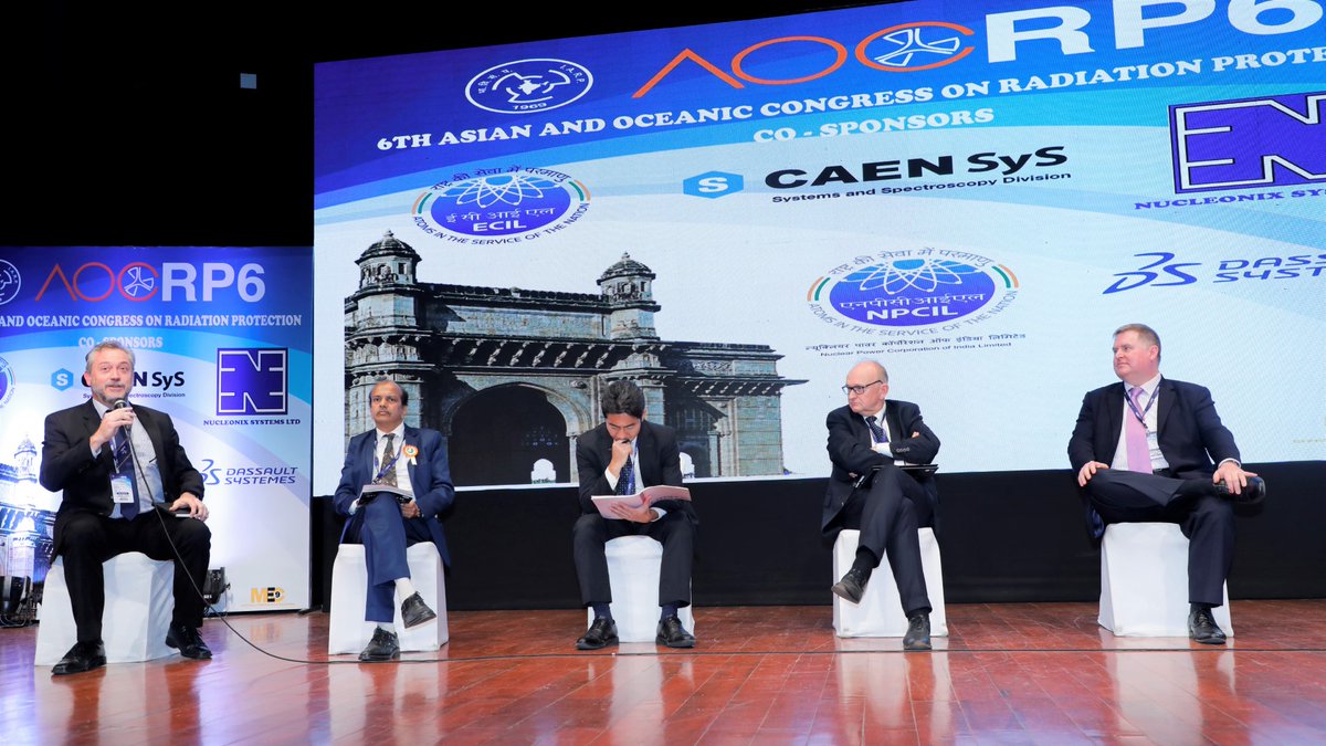 DAEIndia's tweet photo. Experts from #BARC, @ICRP, @iaeaorg, #JHPS, #ARPS, & @IRPA participated in a panel discussion on Reasonableness and Tolerance in Radiation Protection. Presentations by DAE delegates and student participants showcased several innovative research papers and studies. 2/2 #AOCRP6 https://t.co/BymTJ2lZvi