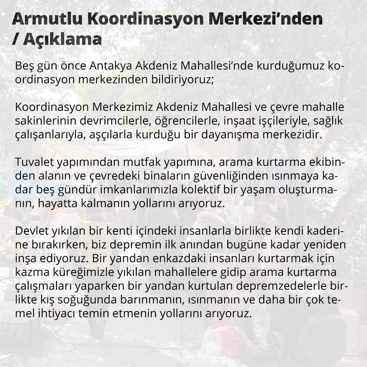 direnisteyizorg's tweet photo. Antakya'da gönüllülere "Sizi burada kaybederiz, kimse de bulamaz" tehdidi. ⬇️ https://t.co/TeSwDtOm5G