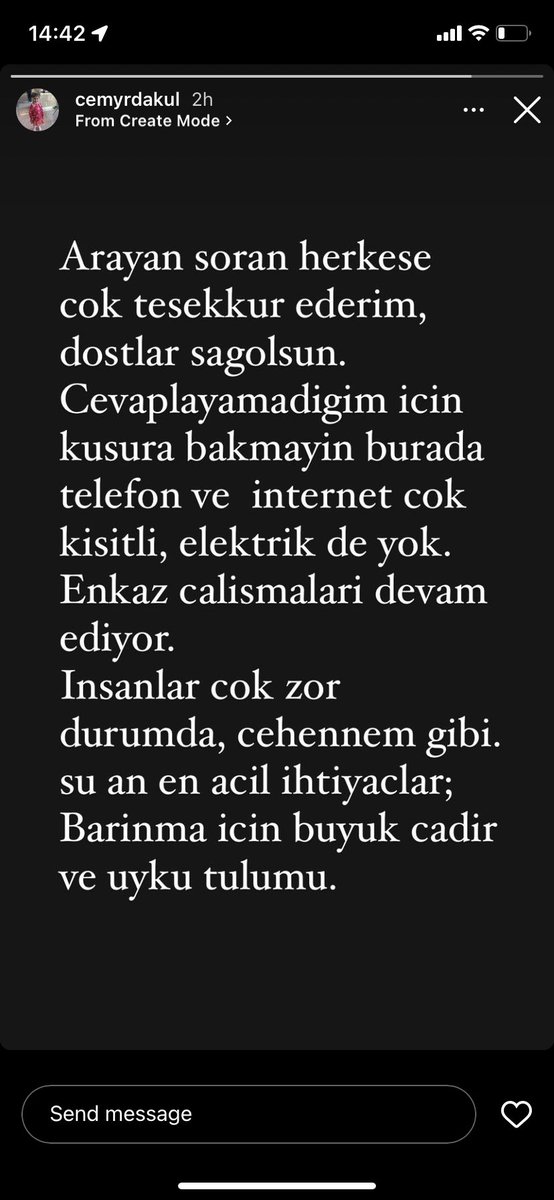 Antakya’da büyük çadır ve uyku tulumuna ihtiyaç var <a href="/siring/">Sirin Payzin</a> <a href="/ahbap/">Ahbap</a> <a href="/haluklevent/">Haluk Levent ( Ahbap Ekibi )</a>