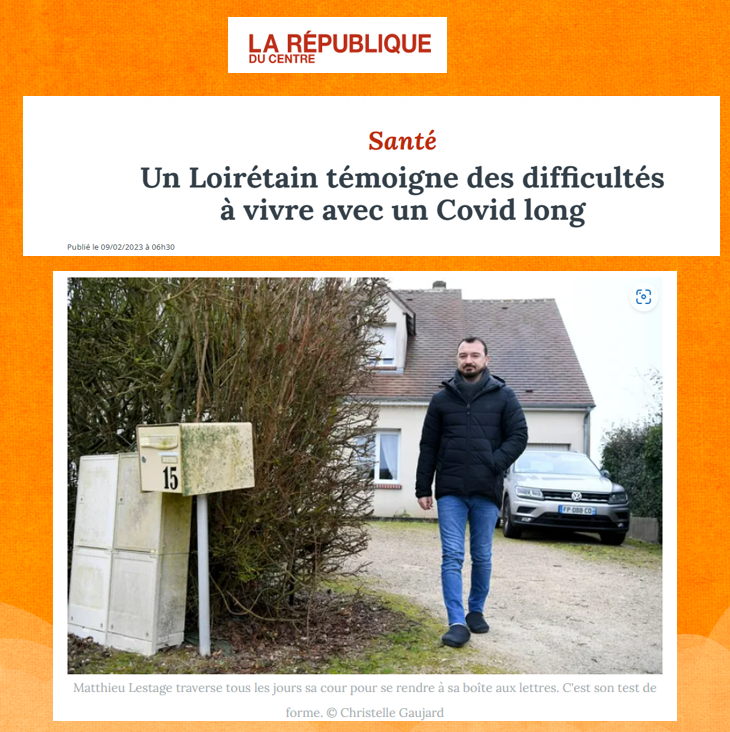 Merci à <a href="/larep_fr/">La République du Centre</a> pour ses 2 articles sur le #CovidLong!
Important et utile que les médias continuent de donner de la visibilité aux patients touchés à travers leurs témoignages.
1- Un Loirétain témoigne des difficultés à vivre avec un #Covidlong, avec <a href="/MatthieuLestage/">Matthieu Lestage</a> 
#ApresJ20