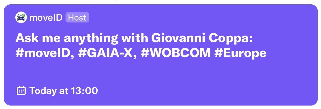 Upcoming…..AMA with @korematic talking about the role of @wobcom in moveID.org twitter.com/moveid_gaiax/s…