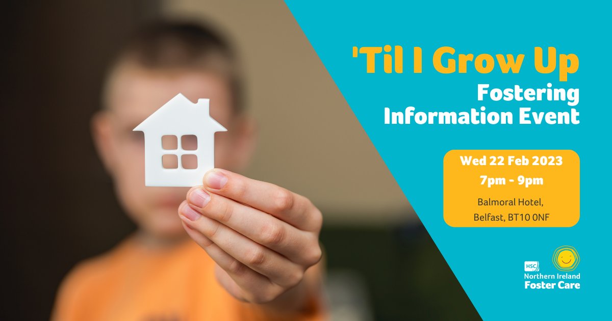Across Belfast, there are children of all ages who need a long-term foster home. Come along to <a href="/HSCAdopt_Foster/">HSC NI Adoption & Foster Care</a>'s ‘Til I Grow Up info event to find out more.

📅Wed 22 Feb
⏰7pm-9pm
📍Balmoral Hotel

To register, email: info@fostering.hscni.net or call 0800 0720 137.