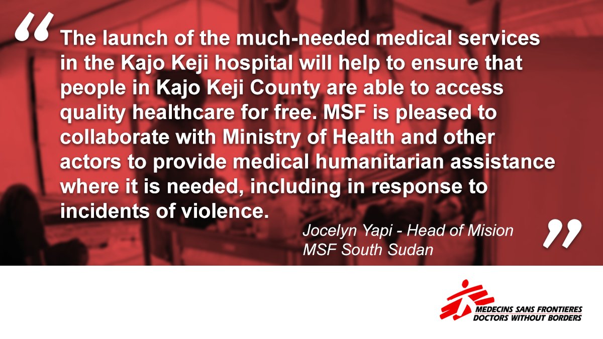 MSF &amp; <a href="/MoHsouthsudan/">South Sudan Ministry of Health</a> have resumed secondary level health services in Kajo Keji County Civil Hospital. The hospital, largely destroyed in conflict previously, has started to offer quality healthcare in maternity, emergency room, intensive care unit, surgery &amp; internal medicine.