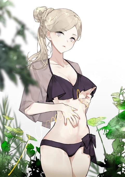 skebリクエストいただきました、水着リシュリューです。#艦これ 