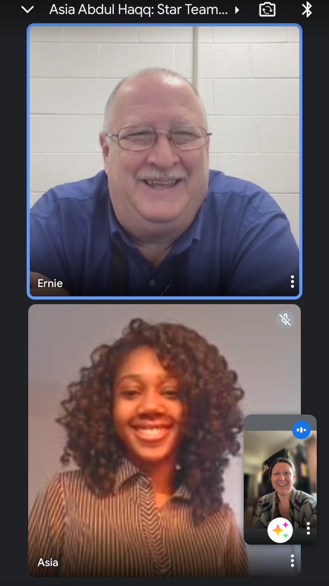GranAcademyNC's tweet photo. #GAPirate Asia Abul-Haqq is a recent employee of the first-ever GCPS STAR Team (Student Technology Assistance & Response)! Here is a picture from the first onboarding meets with Mr. Conner (GCPS Director of Technology) & Mrs Powell! #GranvilleAcademy #5STARAcademy #GAPirates https://t.co/PhbR2OK6jk