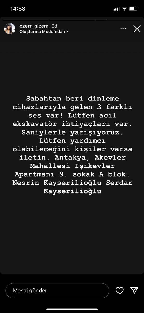 aaniilll's tweet photo. Acil‼️ Akevker mah‼️ 3 farklı ses var teyitli https://t.co/0TujReYP7Z