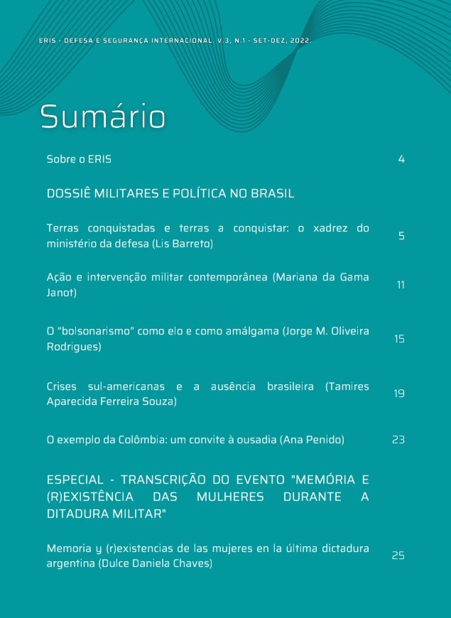 erisgedes's tweet photo. A nova edição do Eris está disponível!

O volume conta com um dossiê sobre "Militares e Política no Brasil", além da transcrição do evento "Memória e (r)existência das mulheres na ditadura militar"  e demais artigos publicados na revista em 2022

 Confira: https://t.co/hz85ZT46FR https://t.co/I2JJ9zDFS2