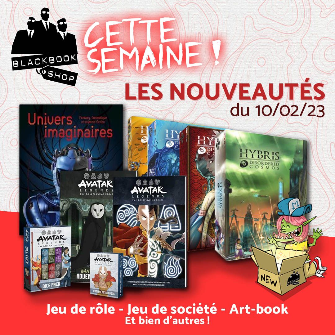 BlackBookjdr's tweet photo. 📣 Cette semaine sur le Shop ! 😎👇
https://t.co/fLK0OeTVXn
✔️ JdR : #AvatarLegends en VO, #Auroboros, #Insectopia, ...
✔️ JdS : #Hybris, #SubTerra 2, #Narcopolis, #Antinomy et bien plus !
✔️ Nouveautés goodies #TheWitcher, livres et #BD ! 🐺 https://t.co/ZhZRJQzdaW