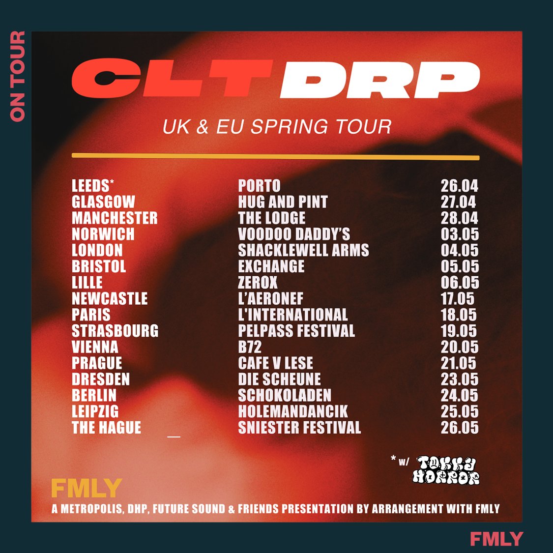 Live mavericks @CLTDRP announce their UK and European tour dates for this Spring. You do not want to miss these guys in action, get your tickets now (via 🔗 in bio) for some electro-punk madness played LOUD.⁠ @liquidmgmt