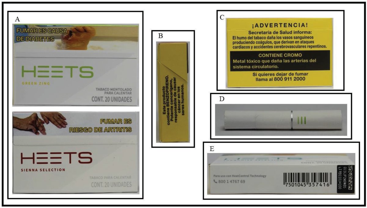 IGTC_Hopkins's tweet photo. A letter to the editors of Tobacco Induced Diseases from a team led by Graziele Grilo described heated tobacco product (HTPs) stick packaging in Mexico with concept descriptors and colors despite an April 2021 law banning the importation of the products. 
https://t.co/qj2OcqVdW8 https://t.co/aDNdlY6ALp