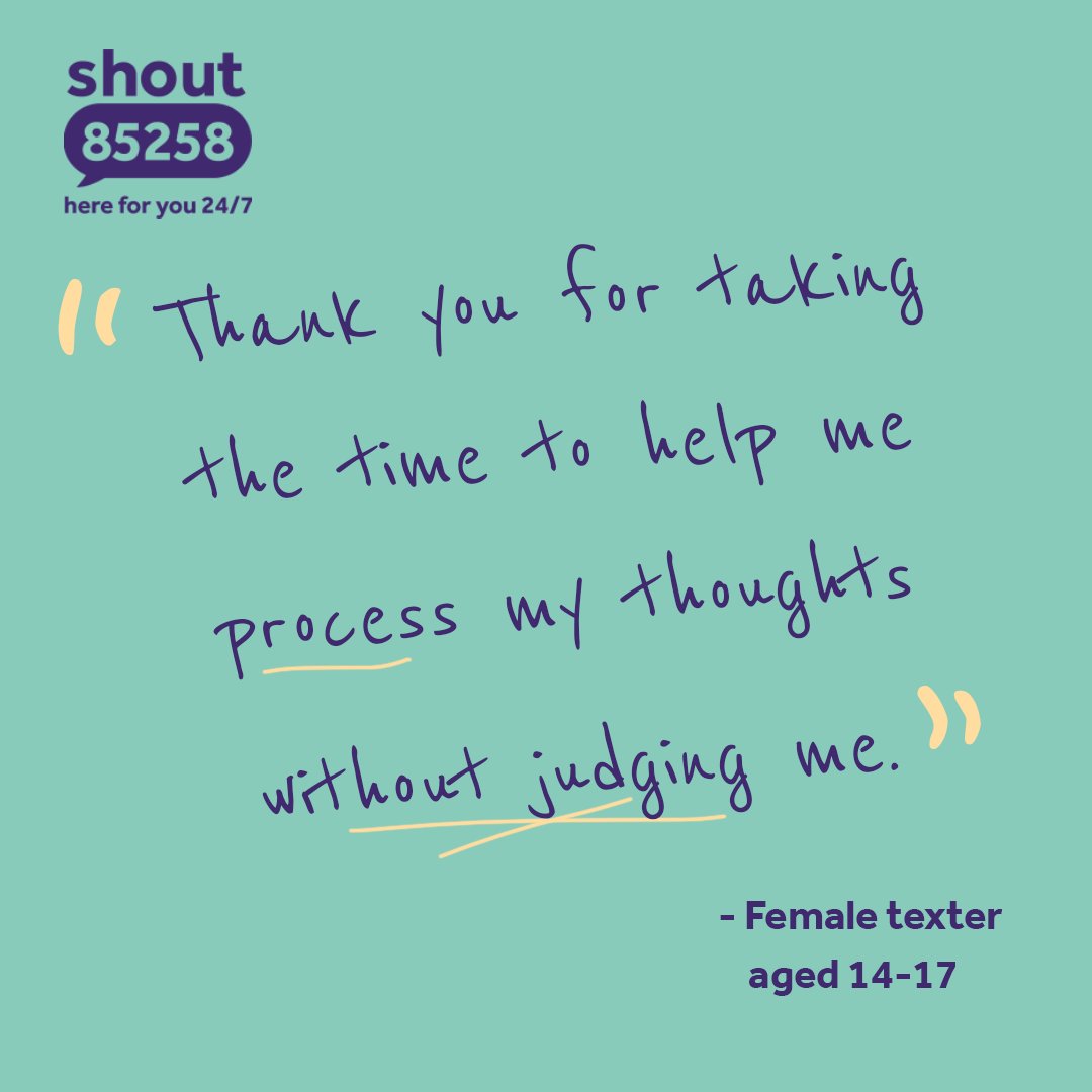 In 2022 alone, we took approximately 277,200 conversations with under -17s like this texter.

As a free, 24/7, confidential and anonymous text service, we're providing a vital service to help support children’s mental health.