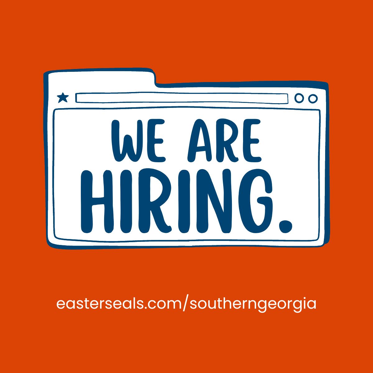 EasterSealsSGA's tweet photo. Join the Easterseals team!  Apply online at https://t.co/LDRlLzwihe https://t.co/L2Tu0zOkKx