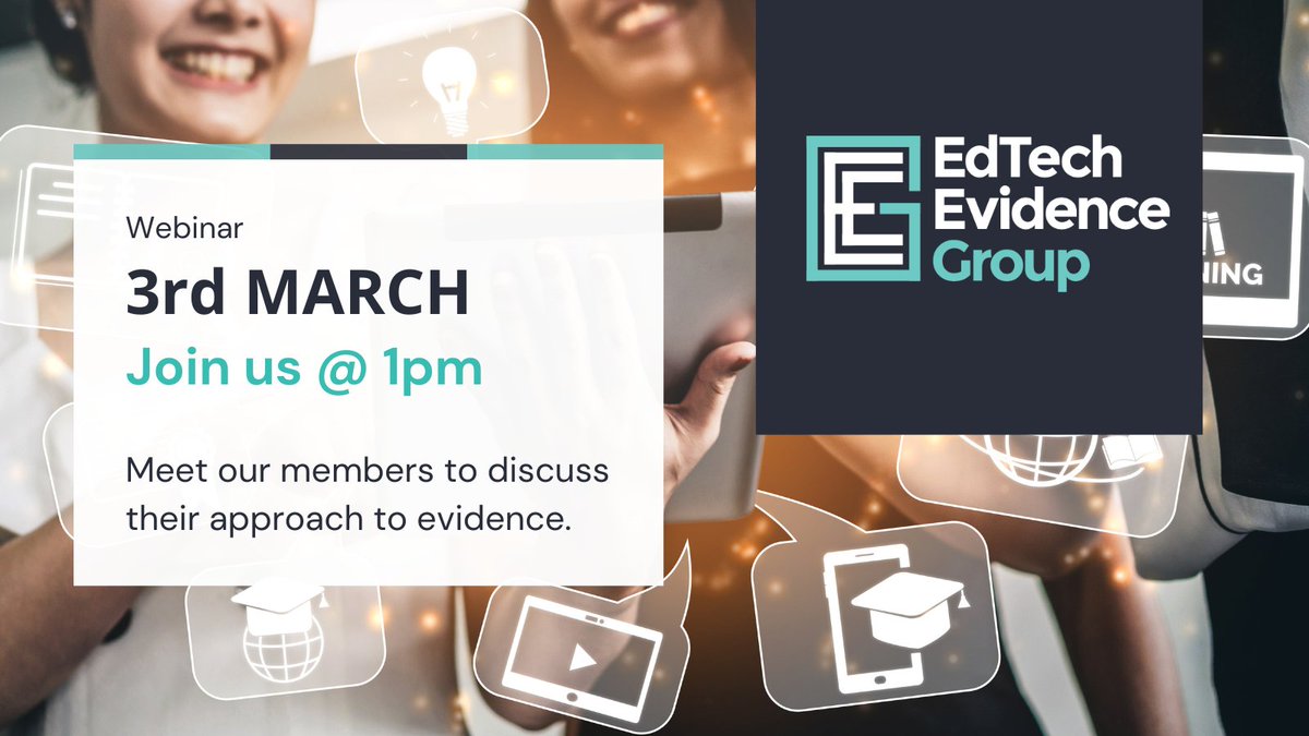 Join us at our next event!
us02web.zoom.us/webinar/regist…

EEG founder Murray Morrison from Tassomai, is hosting our next 'Meet the Member' webinar where he will be joined by Net Support, Alps Education and Access Education to discuss their approach to gathering evidence.