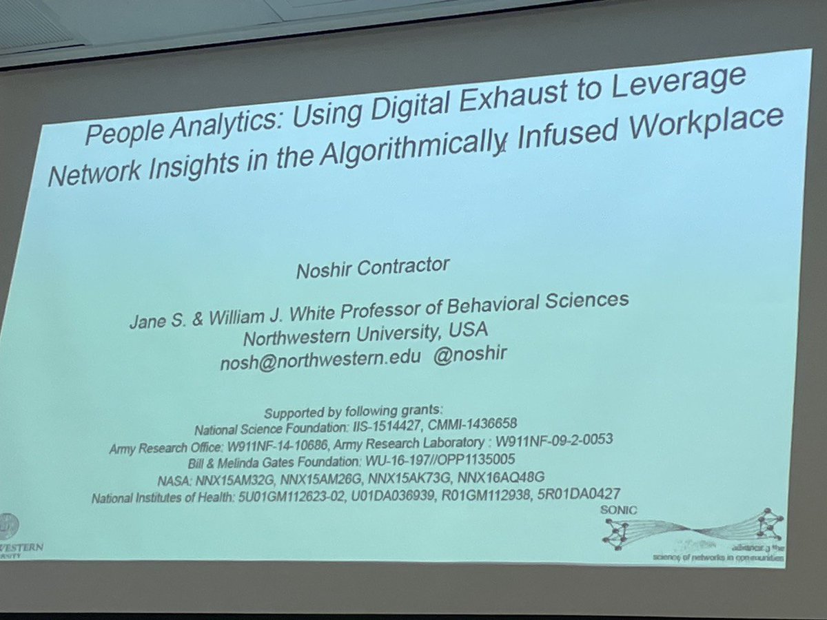 NetSci-X 2023 (@netscix23) on Twitter photo Starting the last day of #NetSciX2023!! We're glad to have Noshir Contractor <a href="/noshir/">noshir @Noshir@mastodon.social</a> talking about the Algorithmically Infused Workplace <a href="/KelloggSchool/">Kellogg School</a> Starting the last day of #NetSciX2023!! We're glad to have Noshir Contractor <a href="/noshir/">noshir @Noshir@mastodon.social</a> talking about the Algorithmically Infused Workplace <a href="/KelloggSchool/">Kellogg School</a>