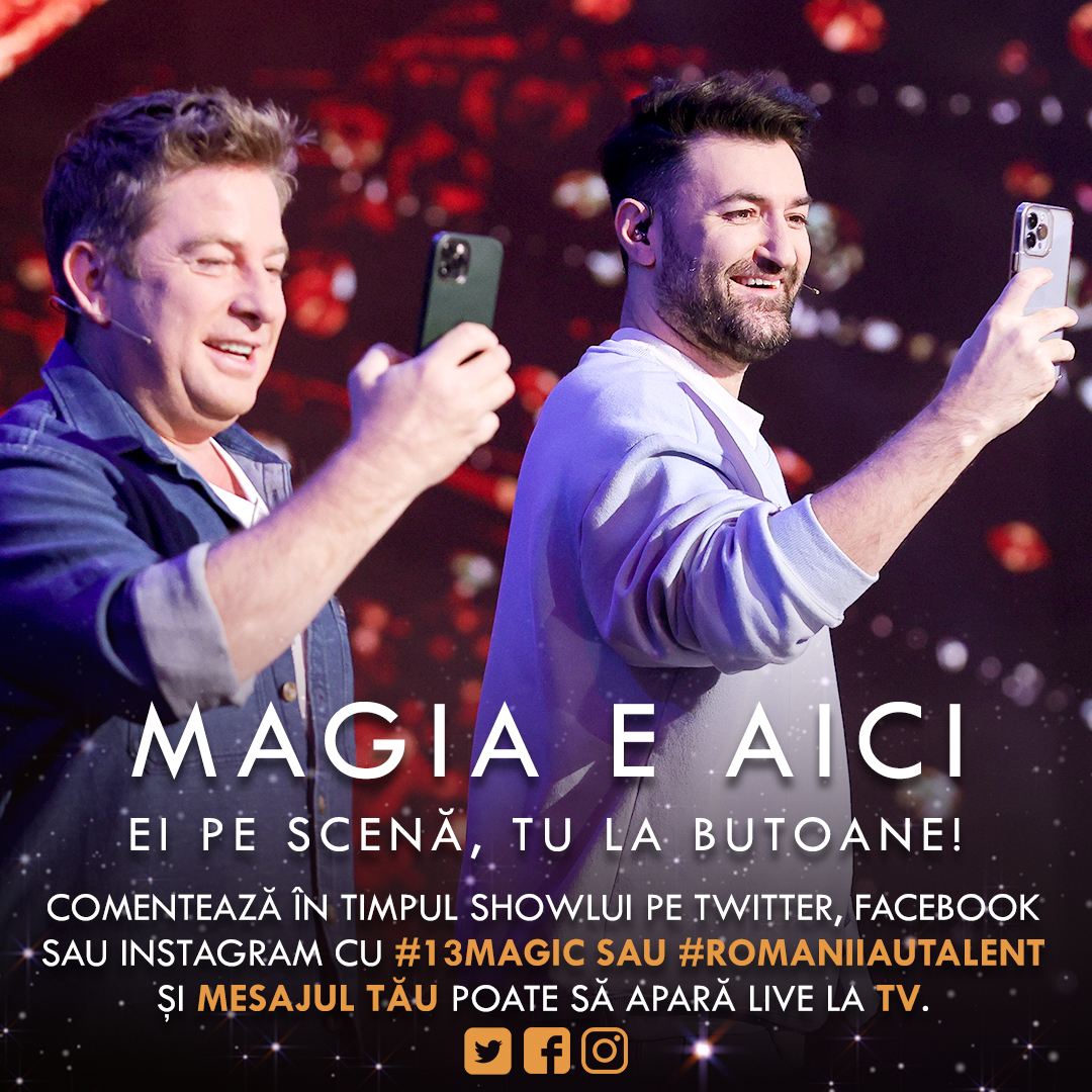 ProTVTalent's tweet photo. Episodul 4 este la doar câteva ore distanță. Fii și în seara asta la butoane, iar mesajul tău poate apărea la TV 🤩#romaniiautalent #13magic #magiaeaici #protv #voyo https://t.co/OySk67s2Pw