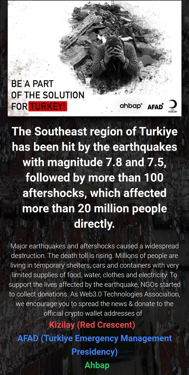 yaz_git's tweet photo. Arkadaşlar Hindistan ve Ukrayna kripto para ile çok yüksek bağışlar topladı. Türkiye'ye yapılan yardımlar düşük seyrediyor. Bunu artırmak için pratik bir site hazırlandı.

-Siteye girin:  https://t.co/eXB09z1O5F
@web3dernegi https://t.co/n5nWizjQvJ