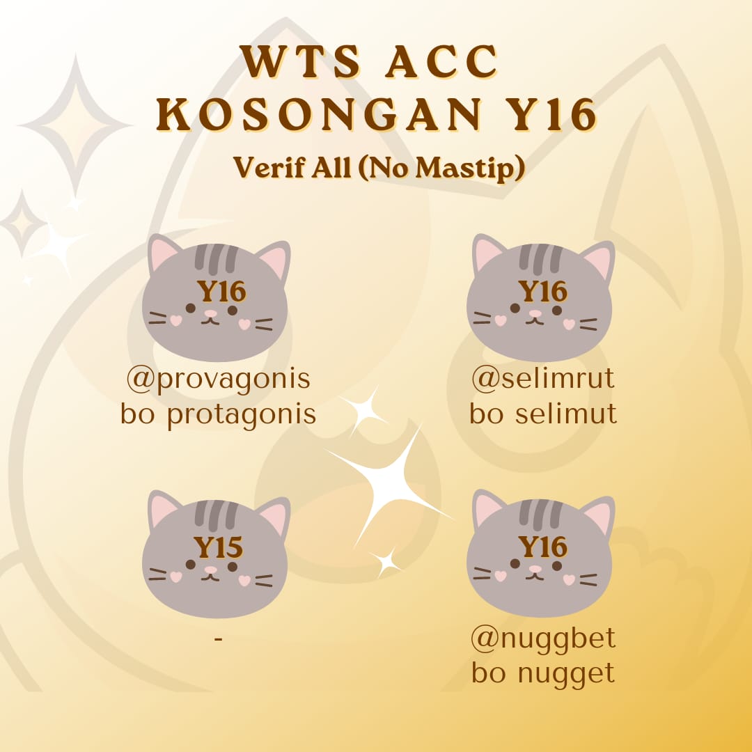 clauqde's tweet photo. WTS ACC KOSONGAN/INACT Y16

10k/each 

- Verif All (no mastip) 
- Go green (-ssb abis ganti usn) 
- Usn mulchar
- Dapat data akun lengkap
- Masuk ht &amp; mt non moots (boleh test) 

#zonauang #zonaba https://t.co/z7RFp6FWTi