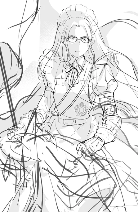 表紙候補のイラストを描いておこうという事で、合間合間に進めます。 