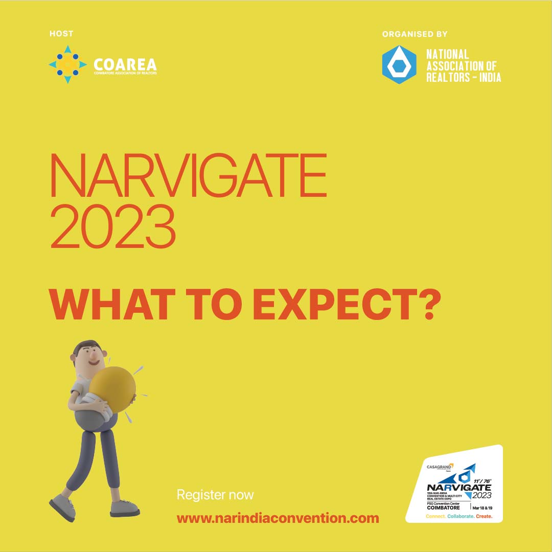 More than 500 businesses are going to participate and the event opens up infinite possibilities for the future.

It is a massive opportunity for Coimbatore and COAREA is going all the way out to make this a mega success.

Visit narindiaconvention.com to know more.
#narvigate