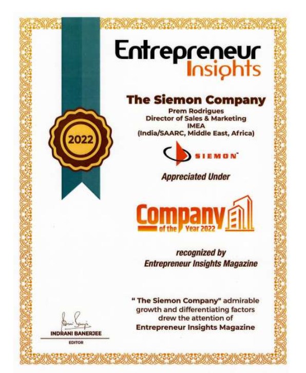 #SiemoninNews
We are proud to announce that Siemon has been recognized as the "Company of the Year 2022" by Entrepreneur Insights magazine. You can read the full interview here:
lnkd.in/g-NB3YTv

#Siemon #innovation #datacenter #smartbuildings #itinfrastructure