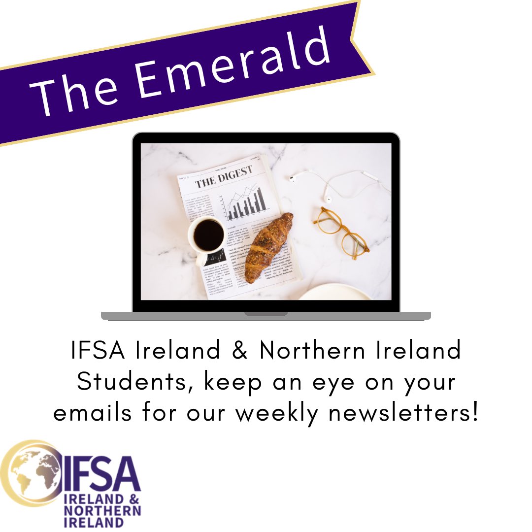 StudyAbroad_IE's tweet photo. 🔊🔊

IFSA Students! 

Keep your eyes peeled for our weekly newsletter “The Emerald” 👀

Full of ideas, resources, programme information and recommendations in your host city (like where is the best place for delicious pizza?! 🍕) 

#ifsastudyabroad #newsletter #ifsaireland https://t.co/N7cpi5GOoI