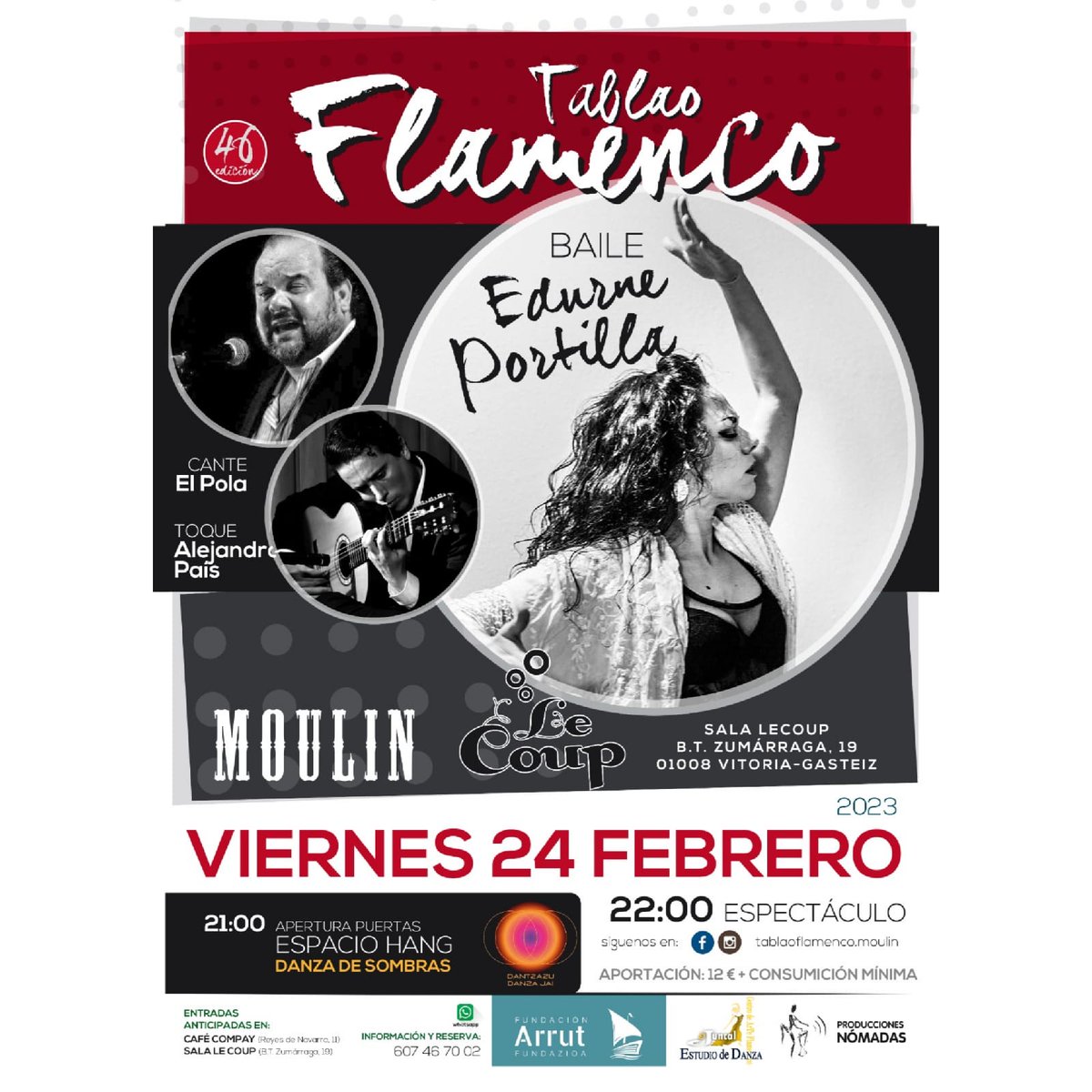 juanilole's tweet photo. #TablaoFlamenco
#VitoriaGasteiz #24deFebrero .@PubLeCoup
#Mirarte #Gaztea #gasteiz #TablaoFlamencoMoulin #Alava
#FlamencosenEuskadi
#Musica #baile #Cante
https://t.co/Lh6e06XKxO. #sigueme en #instagram
#NoTeLoPierdas #Duende #arte https://t.co/wRGwZC2yLy