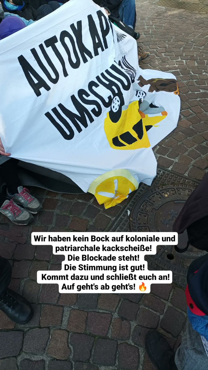 Wir haben kein Bock auf koloniale und patriarchale kackscheiße! Die Blockade steht! Die Stimmung ist gut! Kommt dazu und schließt euch an! Auf geht's ab geht's! #schaffermahl #hb1002