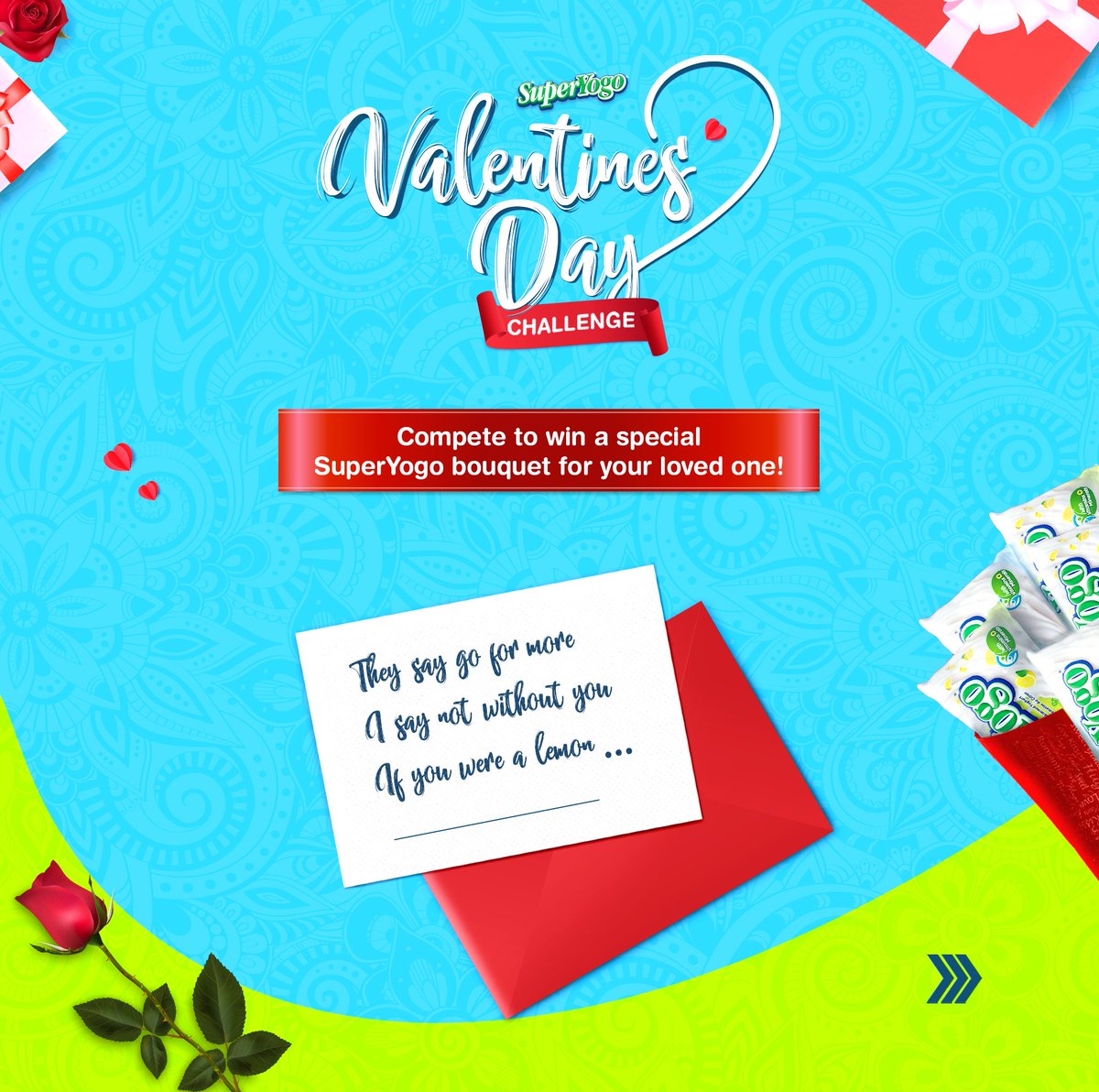 SuperYogoGhana's tweet image. This Valentine’s Season,channel your inner poet and stand a chance to have a special Valentines Day package delivered to your significant other! Swipe left to see how to participate.

#ValentinesDay #MorethanJustYogurt #GoForMore