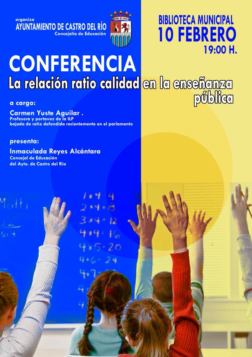 El Ayto. de <a href="/Castro_delRio/">Ayuntamiento_CastrodelRío</a> aprobó una moción de apoyo a nuestra #ILPBajadaDeRatio y su comunidad educativa se volcó con la recogida de firmas
Hoy charlaremos sobre la importancia de bajar las ratios para luchar contra el recorte de clases y en defensa de la #EducaciónPública