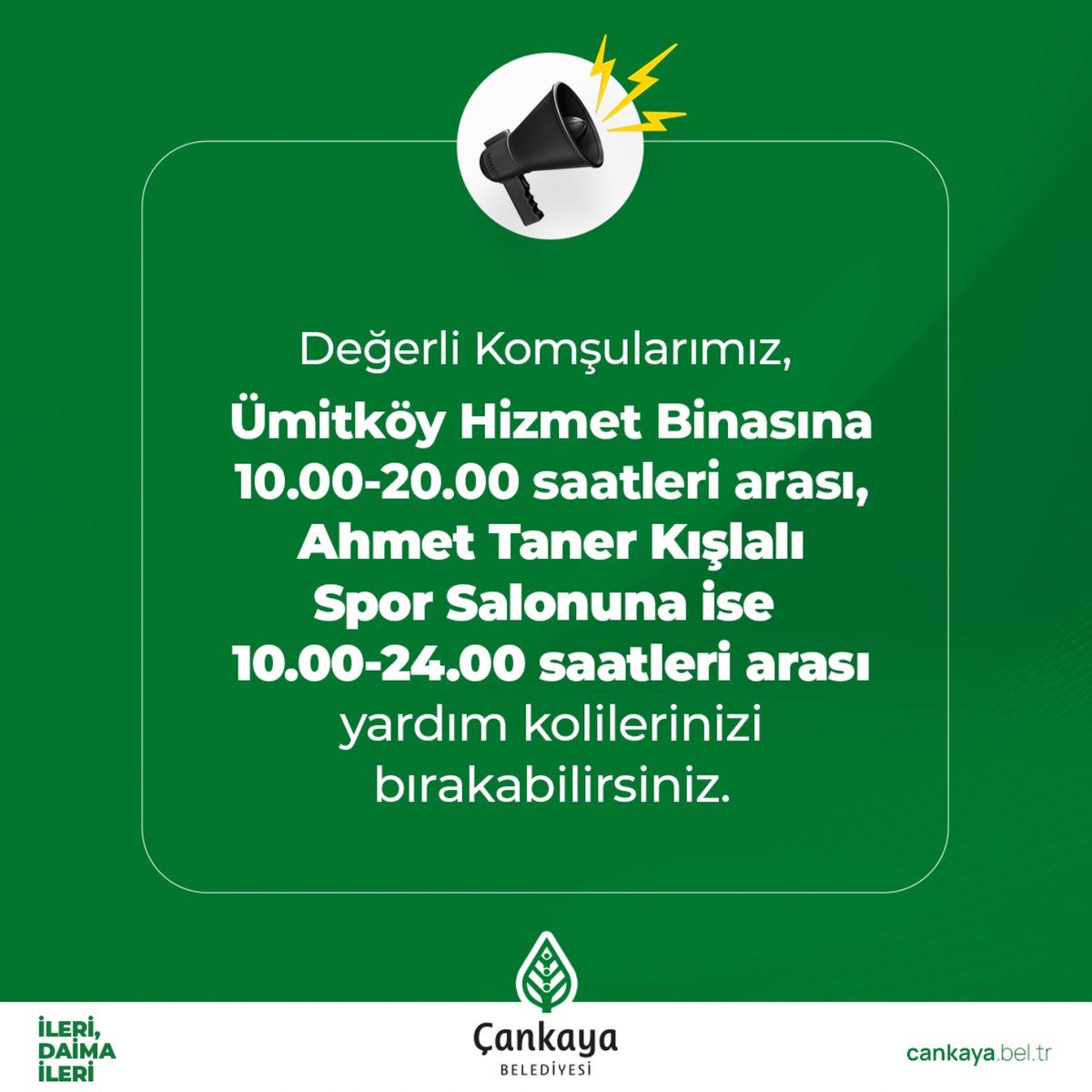 YARDIM MERKEZLERİMİZDEKİ ÇALIŞMA SAATLERİNE İLİŞKİN DUYURU📢📢📢