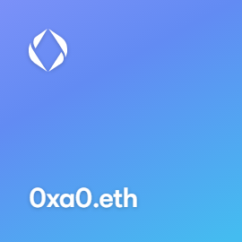 0xa0.eth bought for 0.31 ETH on ENSVision #ENS #ensdomains #EnsNames

ens.vision/name/0xa0.eth