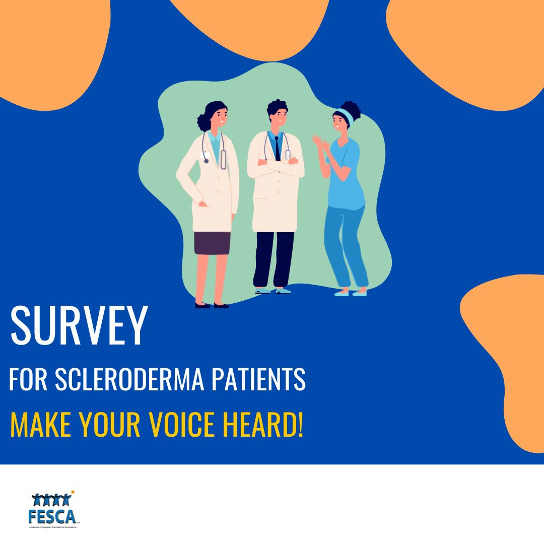 Fscleroderma's tweet photo. ❓Are you a #SSc #patient and feel you didn't receive enough information when you were diagnosed? Is there more that you would like to know about your diagnosis?
Make your voice heard! Complete the #FESCA survey to help improve the #SSc care pathway 👉https://t.co/L0upq9s3BH https://t.co/4xAwAEmoZq