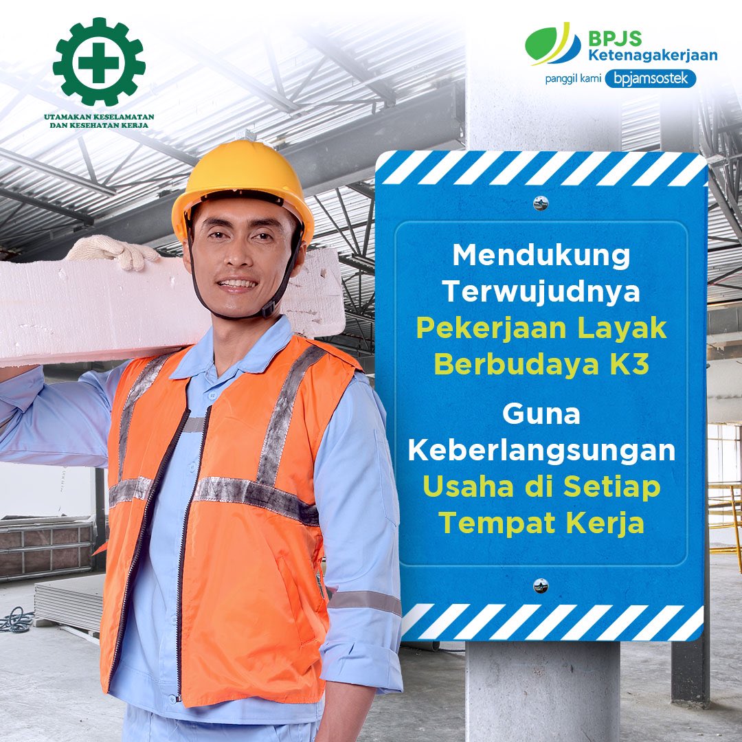BPJSTKinfo's tweet photo. BPJS Ketenagakerjaan berkomitmen untuk mendukung perlindungan keselamatan dan kesehatan kerja bagi pekerja Indonesia melalui jaminan sosial ketenagakerjaan dalam rangka bulan Keselamatan dan Kesehatan Kerja Nasional tahun 2023 https://t.co/ucbFFJLyA6
