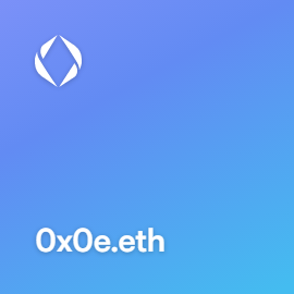 0x0e.eth bought for 0.31 ETH on ENSVision #ENS #ensdomains #EnsNames

ens.vision/name/0x0e.eth