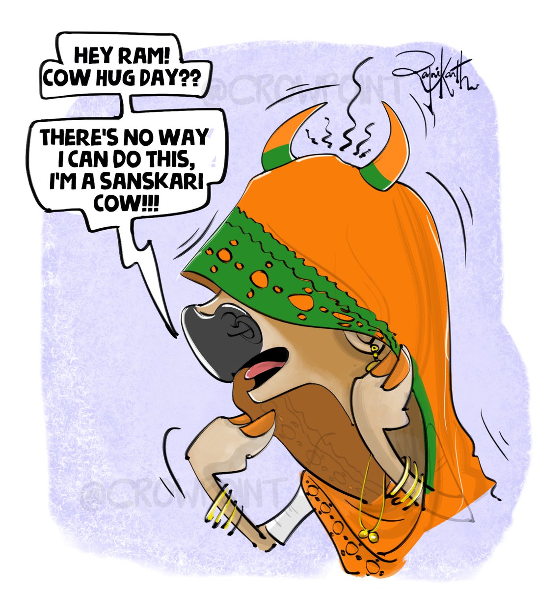 Crowpoint's tweet photo. #CowHugging #HugACowDay #CowHugDay14Feb #AnimalLovers #AnimalsLovers  
#Politics #BJP #ModiGovt #Editorialcartoons #Satire https://t.co/n067eZphm8