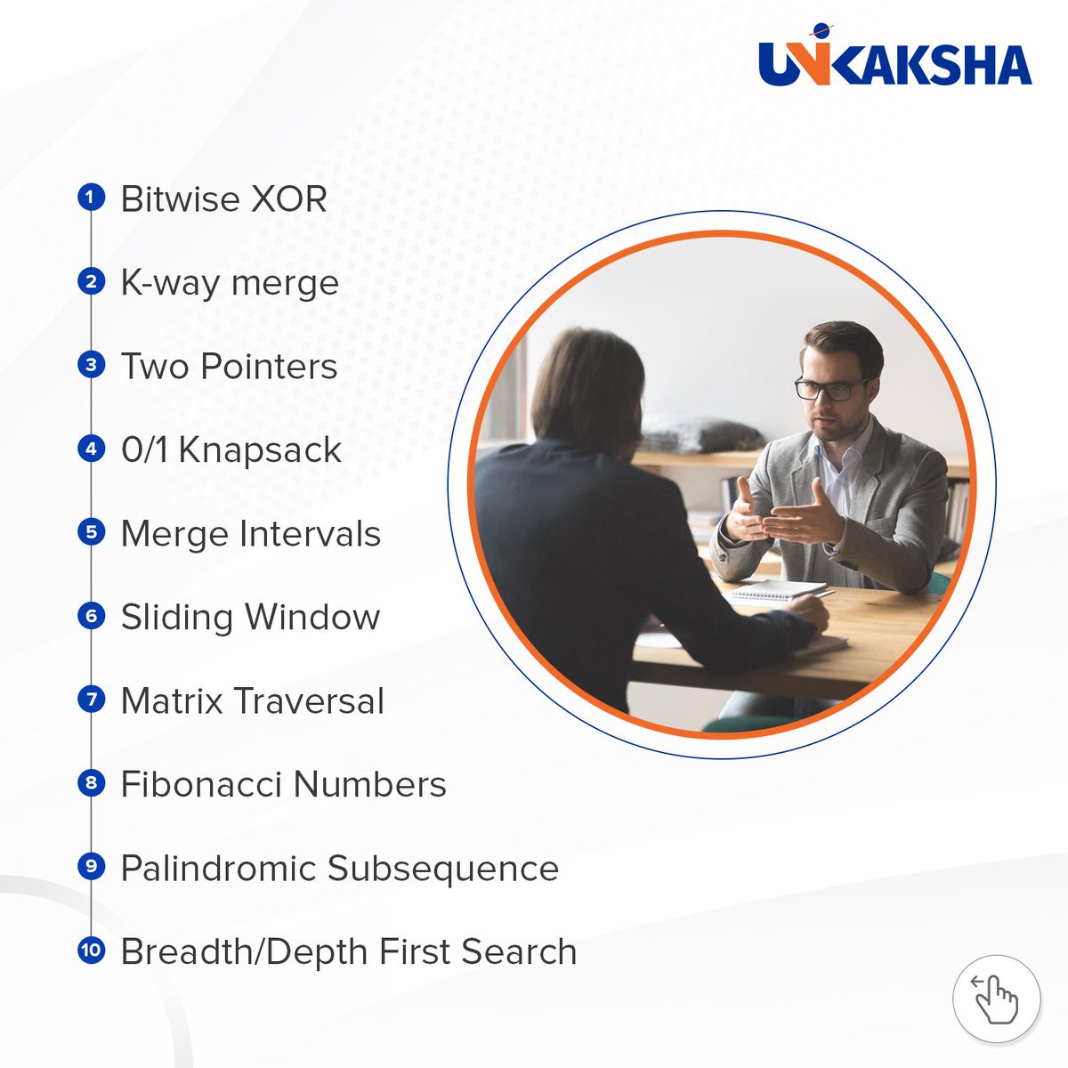UniKaksha's tweet image. If you want to crack technical interviews for top companies, you must master these 10 coding patterns.
.
.
.
.
#technicalinterview #topcompanies #programming #coding