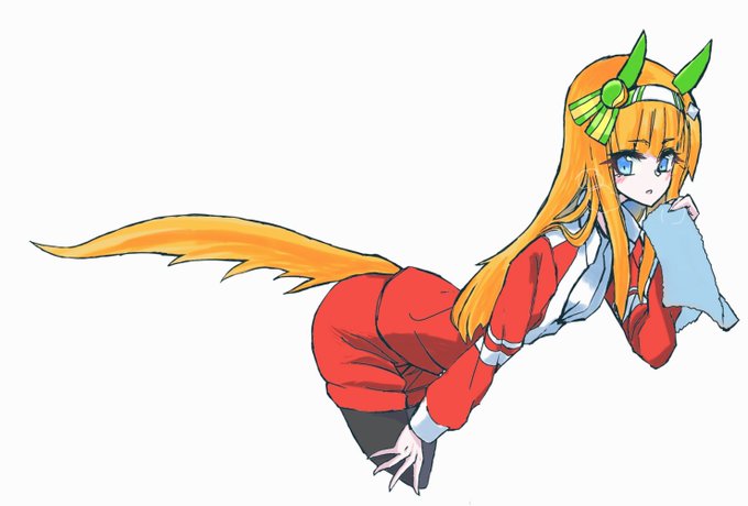 スマホ指描きスズカちゃん。こういうポーズ、馬っぽく見えて好き。 