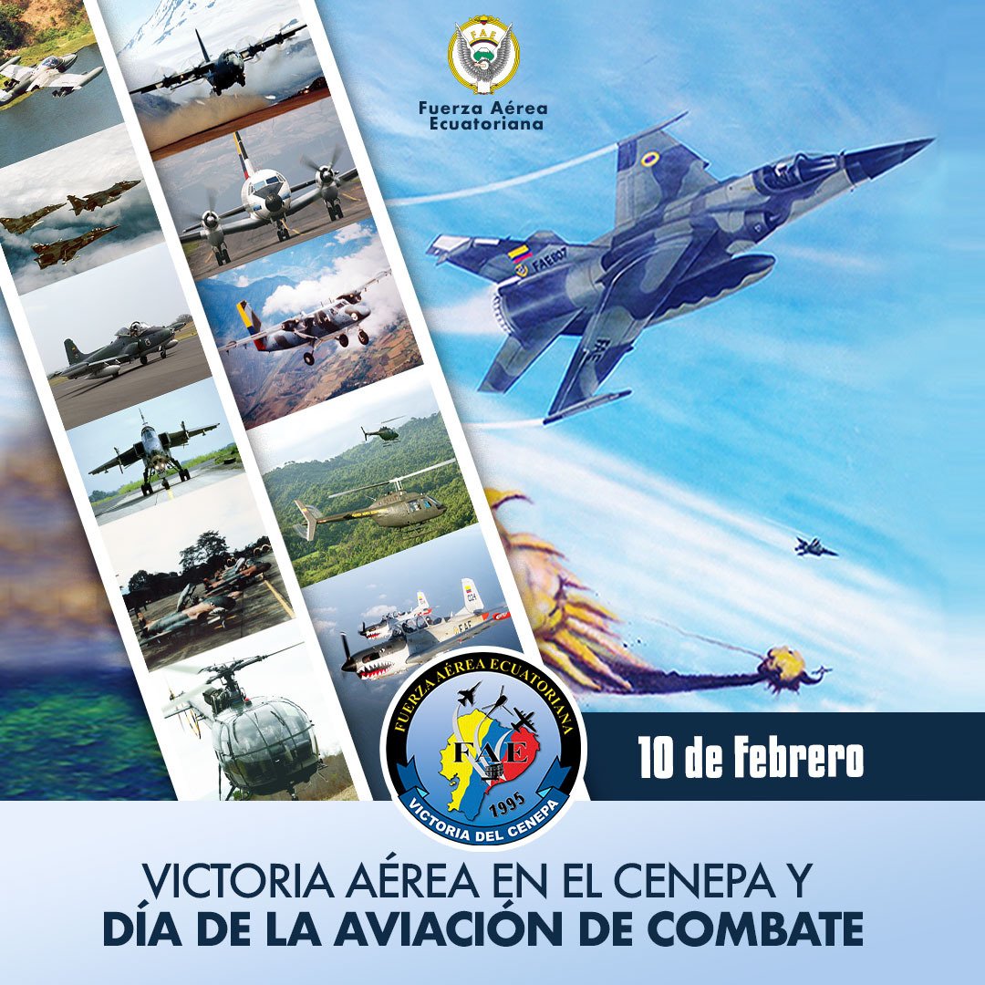 FuerzaAereaEc's tweet photo. 🇪🇨✈️ 10 𝗱𝗲 𝗙𝗲𝗯𝗿𝗲𝗿𝗼:
Hoy rendimos homenaje a los héroes de 1995, conmemoramos 28 años de la 𝗩𝗶𝗰𝘁𝗼𝗿𝗶𝗮 𝗔𝗲́𝗿𝗲𝗮 𝗲𝗻 𝗲𝗹 𝗖𝗲𝗻𝗲𝗽𝗮 𝘆 𝗗𝗶́𝗮 𝗱𝗲 𝗹𝗮 #𝗔𝘃𝗶𝗮𝗰𝗶𝗼́𝗻𝗗𝗲𝗖𝗼𝗺𝗯𝗮𝘁𝗲𝗙𝗔𝗘. https://t.co/xTfWNQwrkG