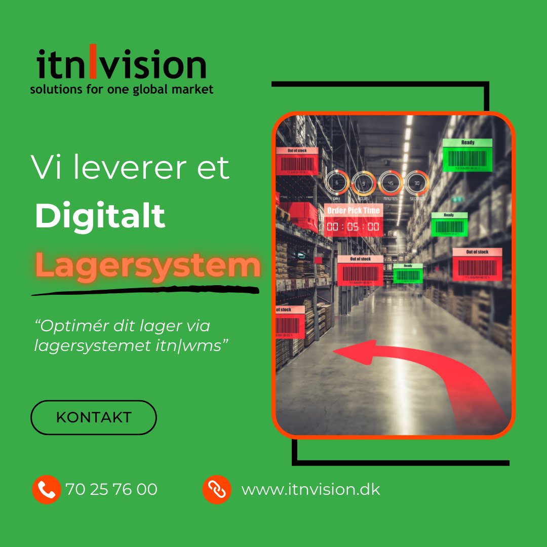 itnSalg's tweet image. 𝗚𝗼𝗱𝗲 𝗴𝗿𝘂𝗻𝗱𝗲 til at få itn|wms:

✅Bedre overblik og struktur på lagret
✅Styring af varianter, serienummer, batch og sidste salgsdato
✅Tidsbesparende
✅Undgå manuelle fejl
✅Officiel partner med Visma e-conomic, Dinero og Visma.net