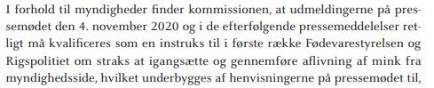 Minkkommissionen og den tjenstlige undersøgelse vurderer pressemødet den 4. november helt forskelligt.
