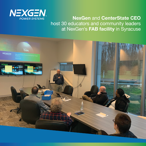 NexgenPower's tweet photo. NexGen partnered with @CenterStateCEO to welcome 30 educators and community leaders to its FAB facility. The community gathered insight into the potential to gain employment in high-tech manufacturing roles across the semiconductor industry.

#workforcedevelopment #NexGenCares https://t.co/k8EZq24iLr
