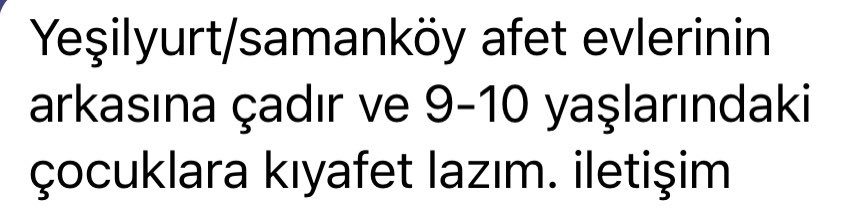 O sırada Malatya’daki arkadaşımın bana attığı mesaj bu
