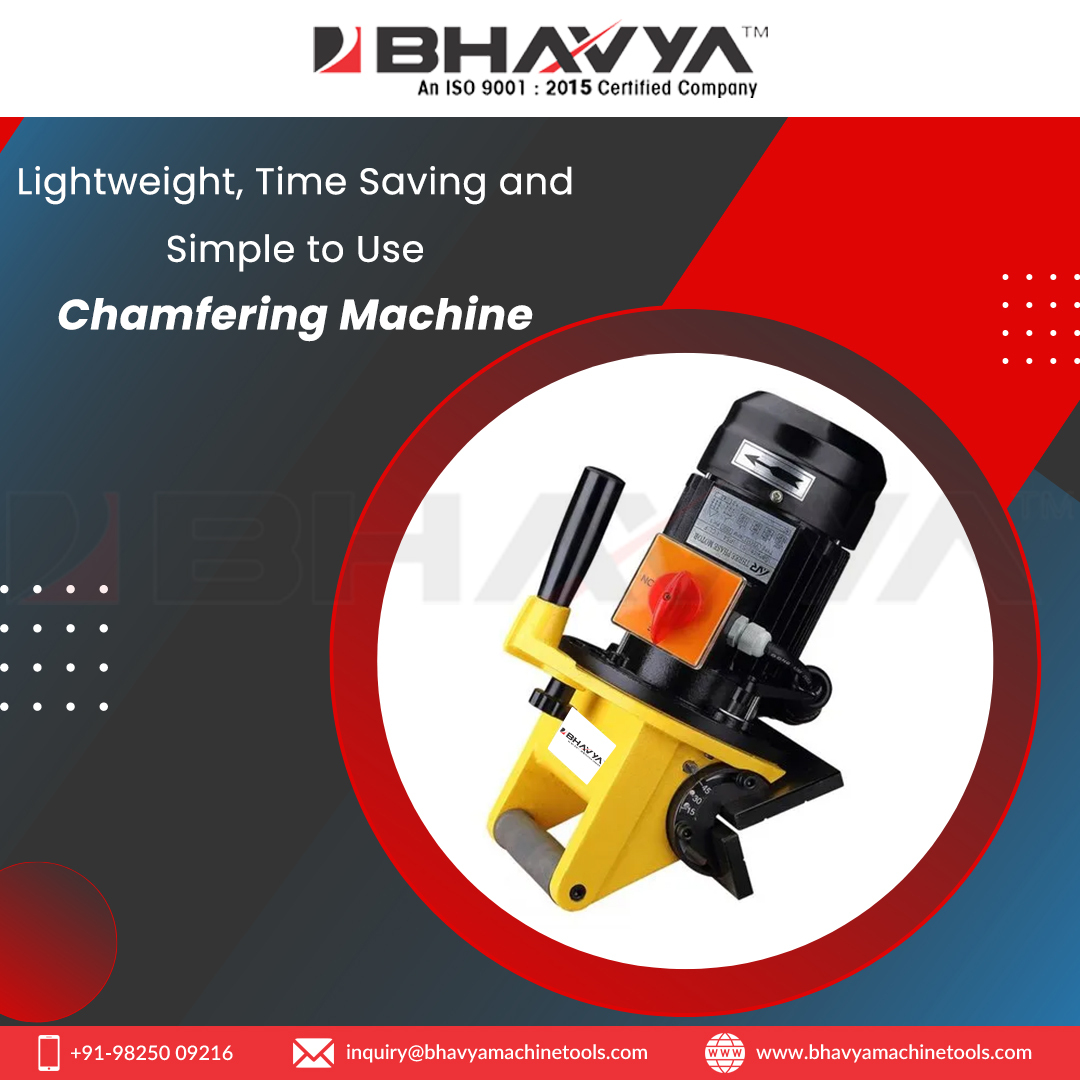 machinery_tools's tweet image. The procedure of smoothing the edges and lining up a material is mostly carried out by the lightweight, time saving, and simple to use #ChamferingMachine.

For more details, visit us at bhavyamachinetools.com/portable-chamf…

#bhavyamachinetools #chamfermachine #portablechamfer