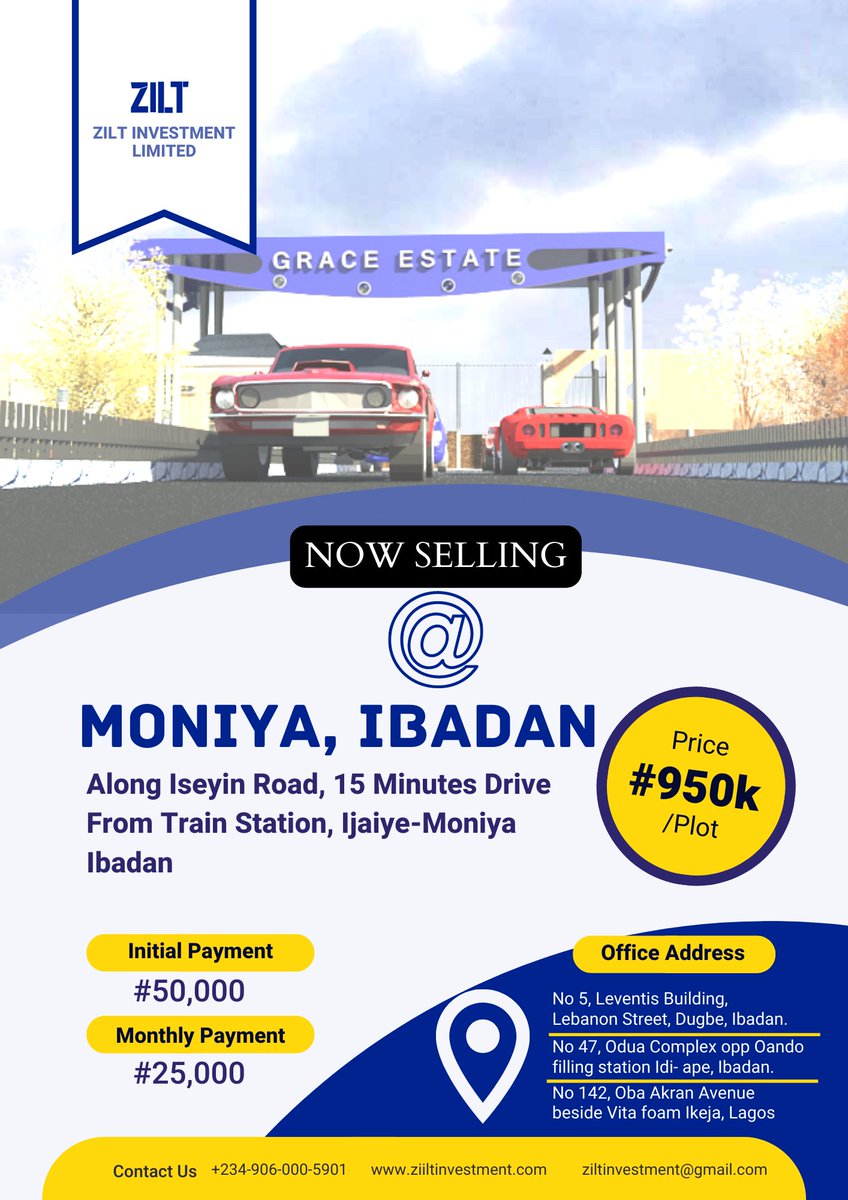 ZiltLtd's tweet photo. With Zilt Investment Ltd.

You can own a Land at
Moniya, Ibadan

Initial Payment
#50,000

Monthly Payment
#25,000

No Stress...
No Wahala...

For More Info
Call: 09060005901
WhatsApp: 07032666002
https://t.co/Y5NqsAkKSK

#LandForSale
#Ziltinvestmentltd https://t.co/UUYfTAFRT0