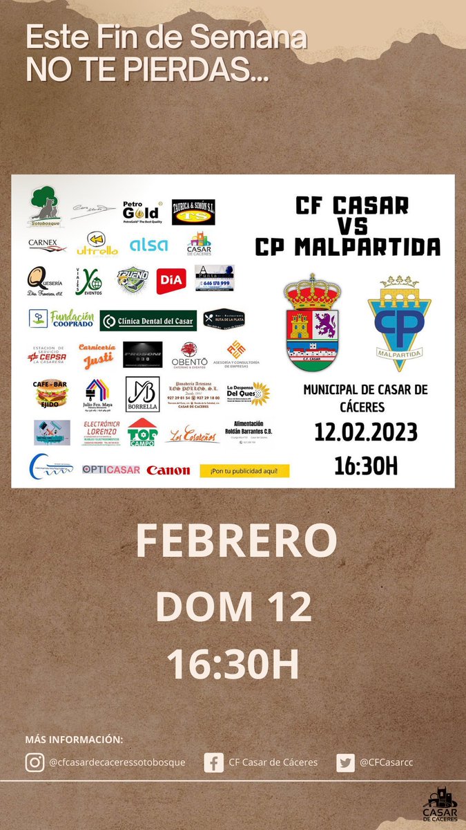 aytocasar's tweet image. 𝙀𝙨𝙩𝙚 𝙁𝙞𝙣 𝙙𝙚 𝙎𝙚𝙢𝙖𝙣𝙖 𝙉𝙊 𝙏𝙀 𝙋𝙄𝙀𝙍𝘿𝘼𝙎 ...
#findesemana #actividades #casardecaceres #Extremadura  #teatro #juventud #Deportes #semanadelprivilegio