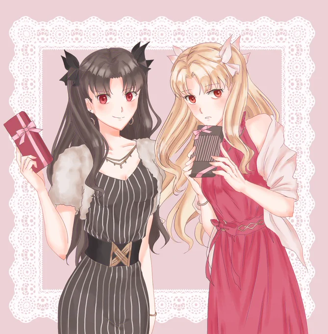今年のバレンタイン絵は2年前に描いたこの絵をリメイクしたい 
