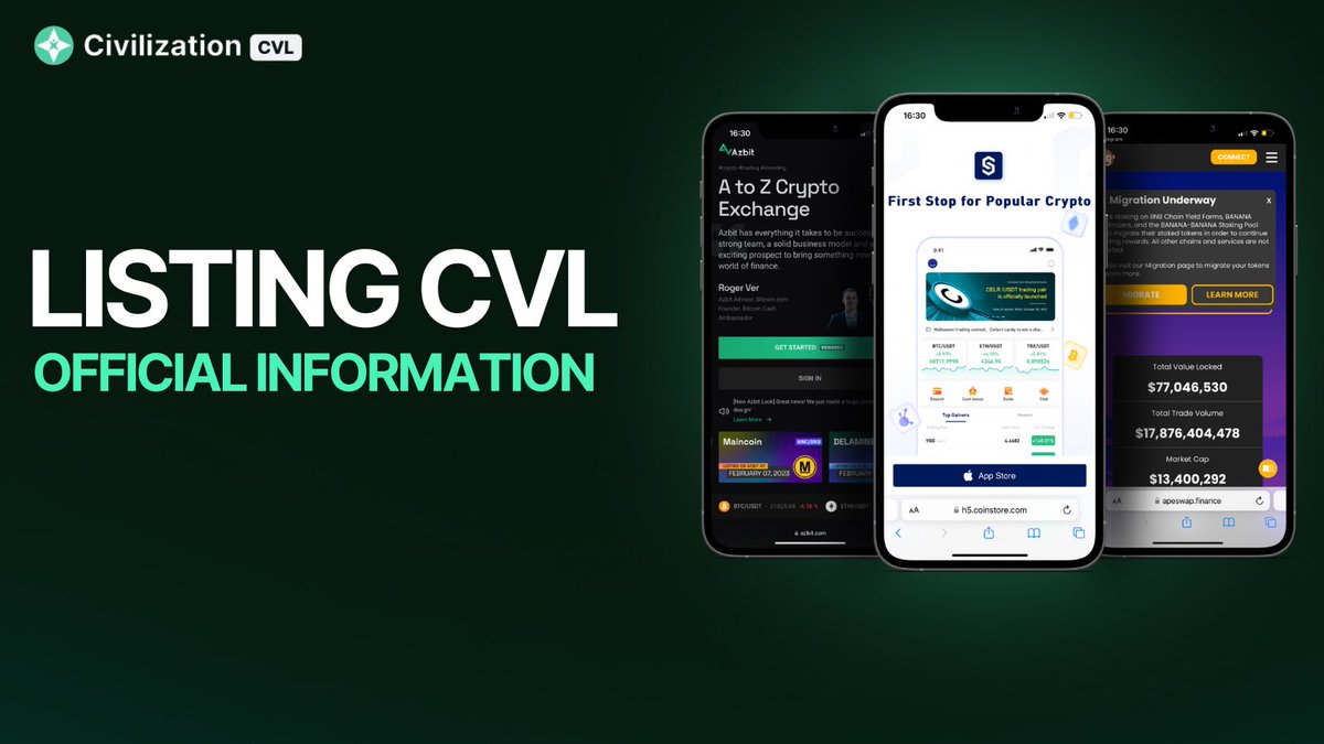 cvl_network's tweet photo. OFFICIAL INFORMATION:

February 13-15 LAUNCHPAD on:
1) Azbit at 8:00 UTC 
https://t.co/LV6M6Sm7jP
2) Coinstore at 8:00 UTC
https://t.co/NI2tBjr7fC

Next, on February 16, LISTING more at the link: https://t.co/mP2n8kfZab https://t.co/KuvhABEjef